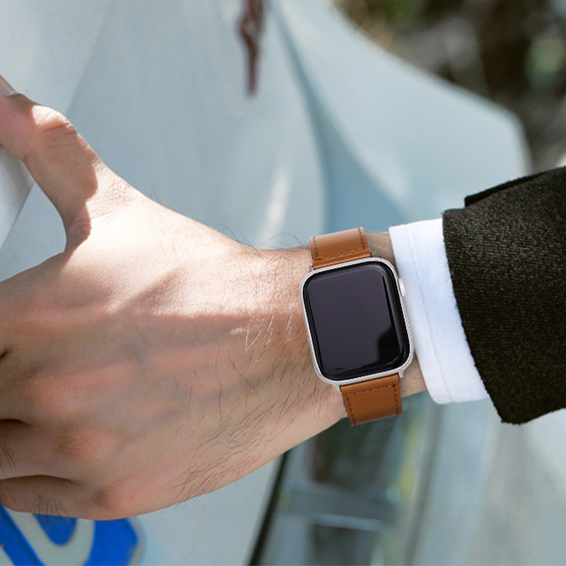 Waterproof Smart Watch Band Strap Retro Vintage Leather Durable