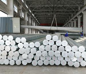 Quality 3mm 35FT Galvanized Electric Pole Steel Utility Poles For Overhead Line wholesale