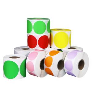 Quality Custom Self Adhesive Direct Thermal Sticker Label Pink Colored Circle wholesale
