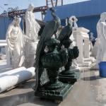 Green Marble Peacock Statue Sculpture Life Size Natural Stone Carvings Animal