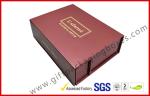 Creative red color magnet gift packaging box with gold foil , EVA foam with