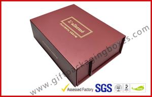 Quality Creative red color magnet gift packaging box with gold foil , EVA foam with black velet wholesale