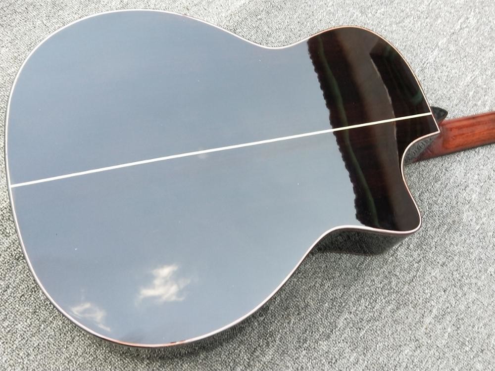 Left handed Cutaway 916 Acoustic guitar,Solid spruce top,Factory Ebony Fretboard Guitar,Abalone inlays OEM Guitar