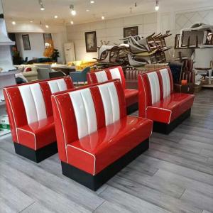 Quality American Restaurant Fast Food Booth Seating Retro 1950S Long Sofa wholesale