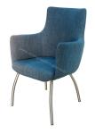 Fabric Upholstered Stainless Dining Chair Livingroom Chair Armrest Chair Leisure