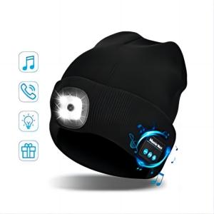 Quality Listening Music Phone Talks Bluetooth Headphones Hat With Headlamp Lighting wholesale