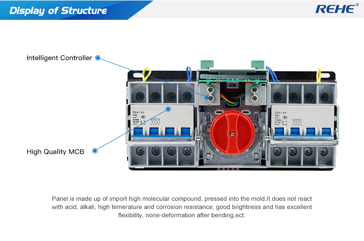 Intelligent Generator used MCB type double power automatic transfer switch