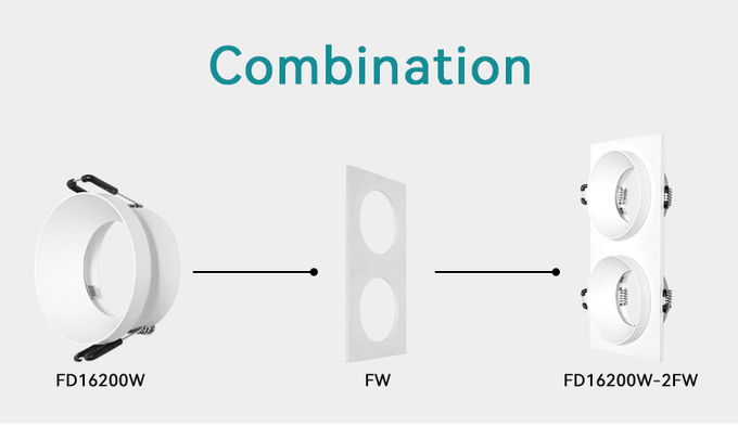 DIY Recessed Spotlight for Commercial Lighting | GU10 MR16 Two-End Frame