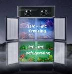 Commercial Fridge Freezer Refrigerator Stainless Steel Vertical Chiller with 4