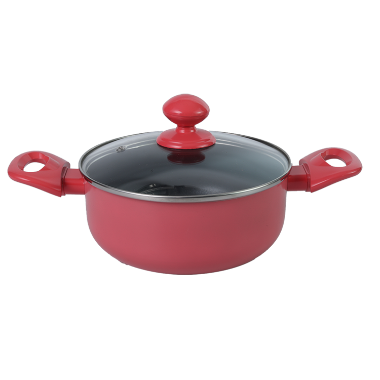 Bakelite Handle Aluminium Stock Pot With Clear Lid 2.0mm Thickness