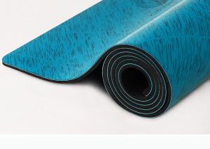 Quality Custom Printing PU Natural Rubber Yoga Mat Wet Absorbance Blue Color wholesale