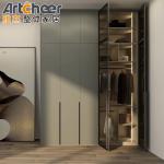 Solid Wood Bedroom Storage with 2 Door Wardrobe Hanging Rail and Adjustable