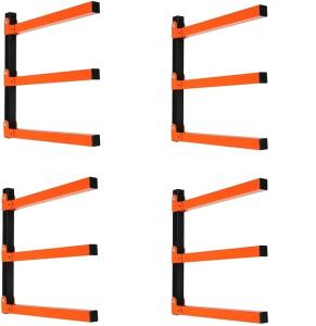 Quality Carbon Steel Wall Mount Wood Organizer and Lumber Storage Metal Rack with 3-Level wholesale