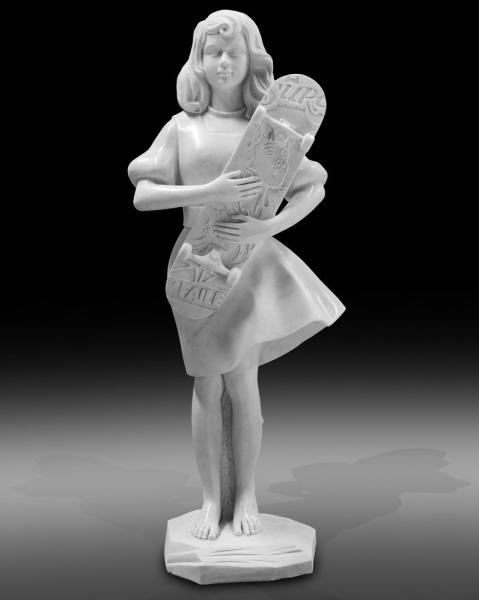High quality polish white marble statue sculpture for exhibition,stone carving