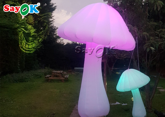 Multi - Color Inflatable Lighting Decoration / Blow Up Mushroom Model