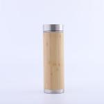 500ml Custom Logo Bamboo Fiber Wooden Drinking Bottle With Filter Cup Vacuum