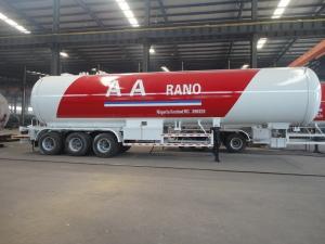 Quality AARANO 56CBM LPG Delivery Truck , Customized Tri - Axle LPG Tank Trailer 25t wholesale
