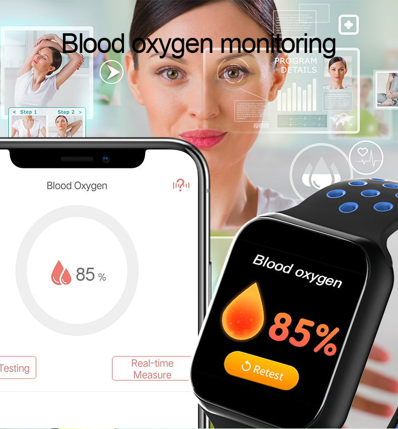 F8 Waterproof Sports Smartwatch Blue Men Women Pink Black Charger Kids Amazfit Gtr Bracelet