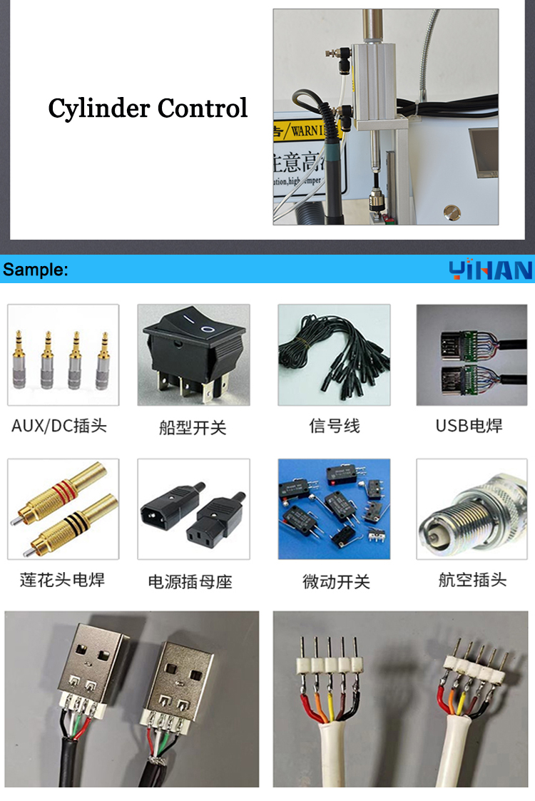 5.5*2.5 Dc Connectors Usb Data Wire Cable Soldering Machine with Base on Your Products