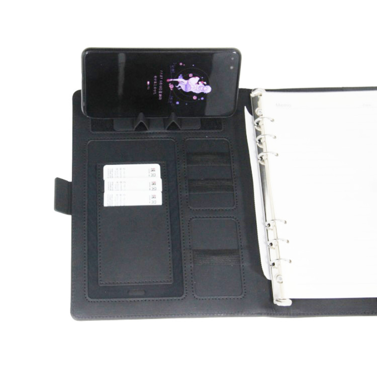 Personalised Gift Custom Rechargeable Multifunctional Business Luxurious Pu Leather Wireless Charging Notebook