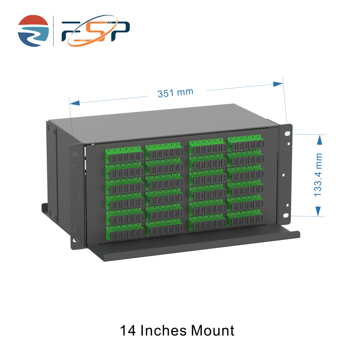 High Density Black Sub Optic Distribution Frame Fiber Patch Panel with 144 Cores