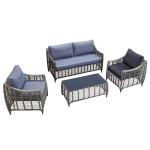 Outdoor Sofa 4 PCS PE Rattan Wicker Garden Furniture