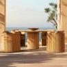 Buy cheap Coffee Time Teak Garden Table And Chairs Dining Sets Anti Mildew from wholesalers