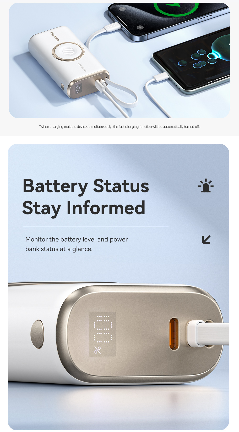 ESSAGER ES-D018 Series Portable Battery Power Bank 10000 Mah