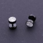 Poland Hot Sale Men's Crystals Pave Round Circle Studs Earrings