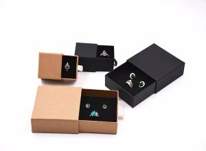 Quality ISO9001 120gsm Black Matt Kraft Paper Drawer Box With Handles wholesale