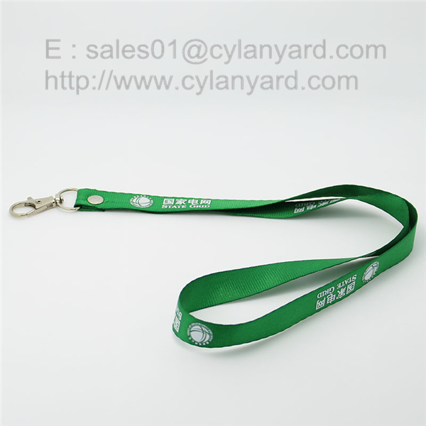 Rivet polyester lanyard with metal clasp hook