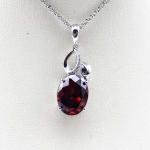 925 Silver 9mmx11mm Oval Blue Topaz Cubic Zirconia Pendant (PSJ0429)