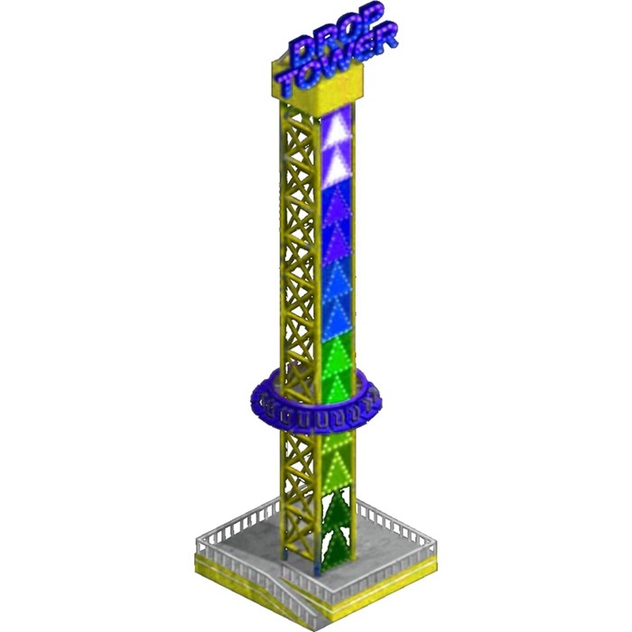 Thrilling Drop Tower Amusement Ride Blue Color For Theme Park And Scenic Spot