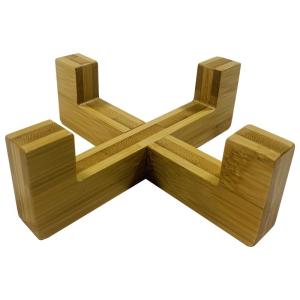 Quality Single Multicolor Dog Bowl Holder Made of Natural Bamboo Add Bowl 7.5cm Height for Outdoor wholesale