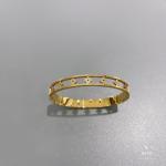 Lady Stainless Steel Bangle Gold Hollowed Kaleidoscope Inlaid With Diamond