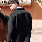 Customized Designs Wool / Silk Autumn Winter Men's Slim Fit Long Windbreaker