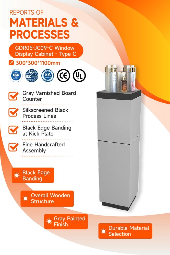 GDR05-JC09-C Retail Display Rack with Black Edge Banding and Optimized Display Space for Fashion Boutique