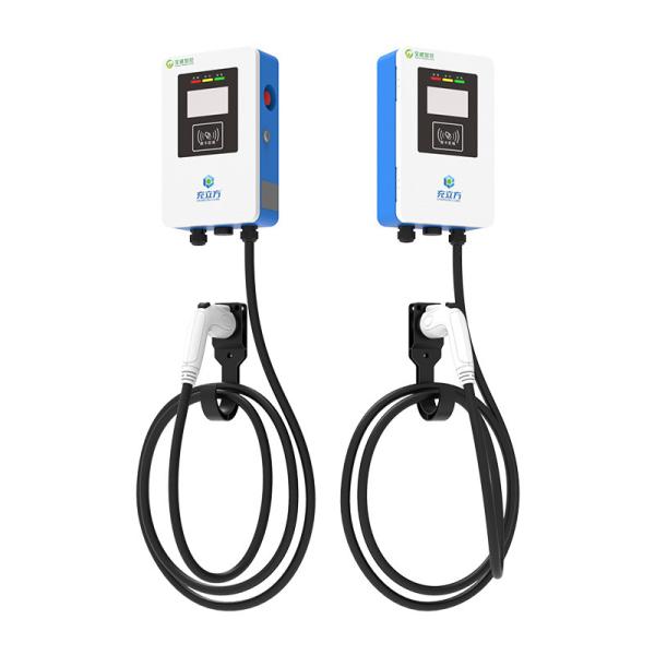 7KW/32A Blue And White Wall-Mounted / Post-Type Single-Gun Electric Vehicle