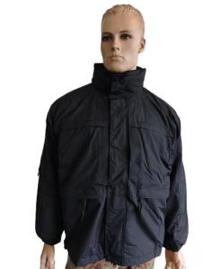 Quality Stealth Black Military Parka - Detachable Thermal Liner &amp; Utility Pockets wholesale