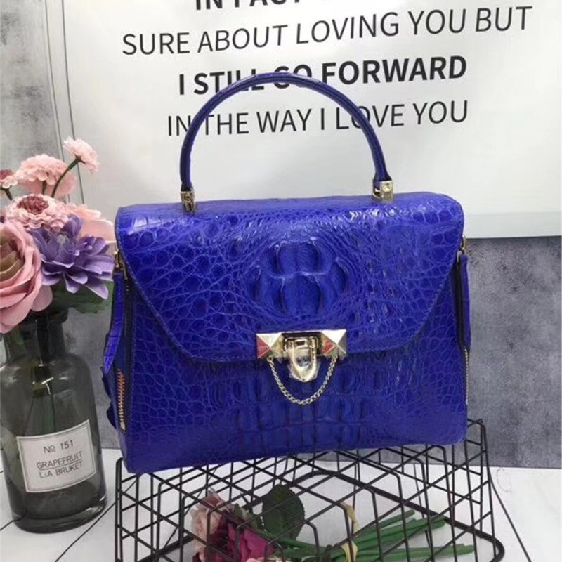 Exotic Genuine Crocodile Skin Woman Orange Purse Authentic Alligator Leather Lady Handbag Female Crossbody Shoulder Bag