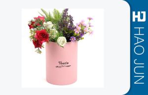 Quality Waterproof Pink Cardboard Flower Boxes Handmade Round Corrugated Boxes wholesale