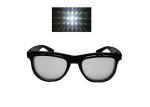 Flip Up Double 3D Diffraction Prism Fireworks Rave Gratings Glasses Black Red