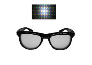 Quality Flip Up Double 3D Diffraction Prism Fireworks Rave Gratings Glasses Black Red Pink Frame wholesale