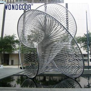 Quality Outdoor large art geometric circular tube splicing design stainless steel sculpture wholesale