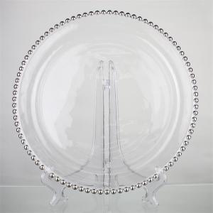 Quality 35cm Transparent Glass Plates And Bowls , Vintage Crystal Serving Dishes for Restaurant wholesale