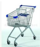 Four Wheels European Metal Shopping Trolley Cart With Baby Seat