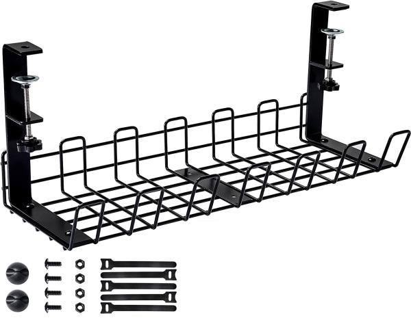 Customizable Logo Electric Office Furniture Cable Management Tray with Clamp