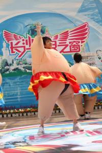 Quality Inflatable Amusement Park With Sumo Suit For Stage Show , Business Show wholesale