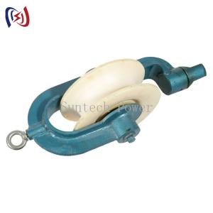 China Overhead Line Round Belt Hold Down Wire Cable Pulley Stringing Block on sale