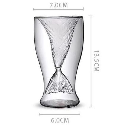 Transhome Mermaid Glass 100ml Vodka Shot Glass Cup Beer Mug Creative Novelty